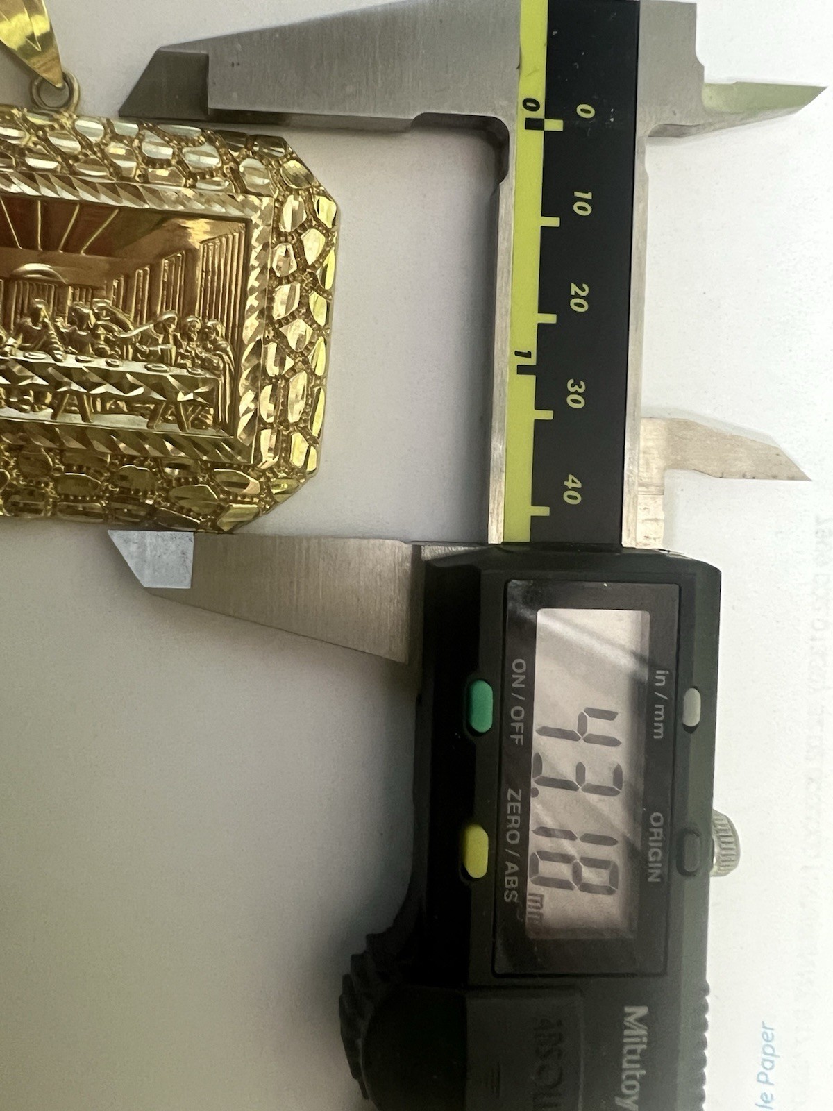 Rectangle Last Supper Textured Nugget  Pendant Re… - image 16