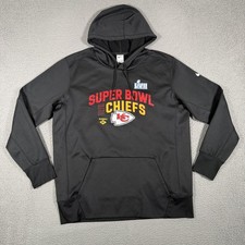 Nike Hoodie Mens XL Black Kansas City Chiefs Superbowl NFL Football Pullover