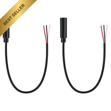 Fancasee 3.5mm Female Jack to Speaker Wire Bare Pigtail TRS Audio Cable 2-Pack
