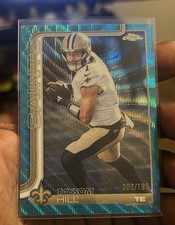 Topps Chrome Taysom Hill Blue Wave Parallel Serial #/199 New Orleans Saints 
