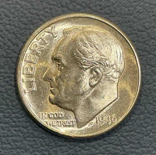 1946 D Roosevelt Dime - Brilliant Uncirculated - 90% Silver