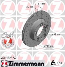 2x Zimmermann 460.1523.52 Bremsscheibe für PORSCHE 460.1523.52 vorne Bremsscheib