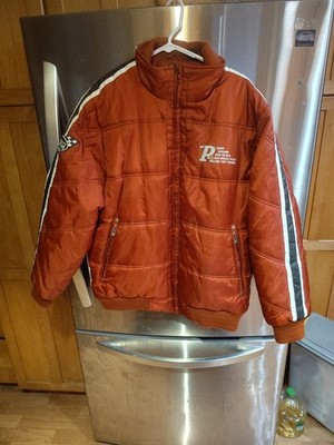 Rare Y2K Point Zero Puffer Jacket Men s L Orange Racing Style #5 Retro New NWOT