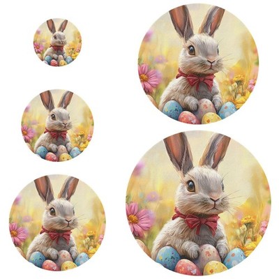 5 Pcs Reusable Bowl Covers Elastic Cloth Fabric Easter Bunny Egg28