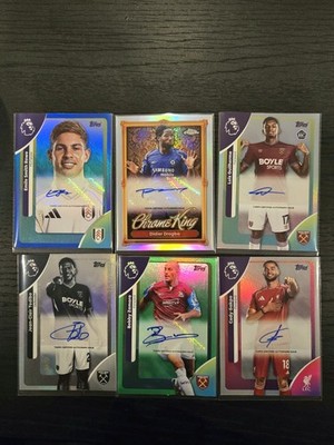 Fußball Autogrammkarten Lot x6 - Drogba, Gakpo, West Ham & Liverpool - Topps