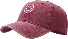 Unisex Basic Solid Baseball Cap Vintage Washed Distress Cotton Low Profile Dad H