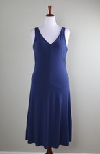 BANANA REPUBLIC Factory NWT $80 Solid Blue Slinky Midi Tank Dress Size Large