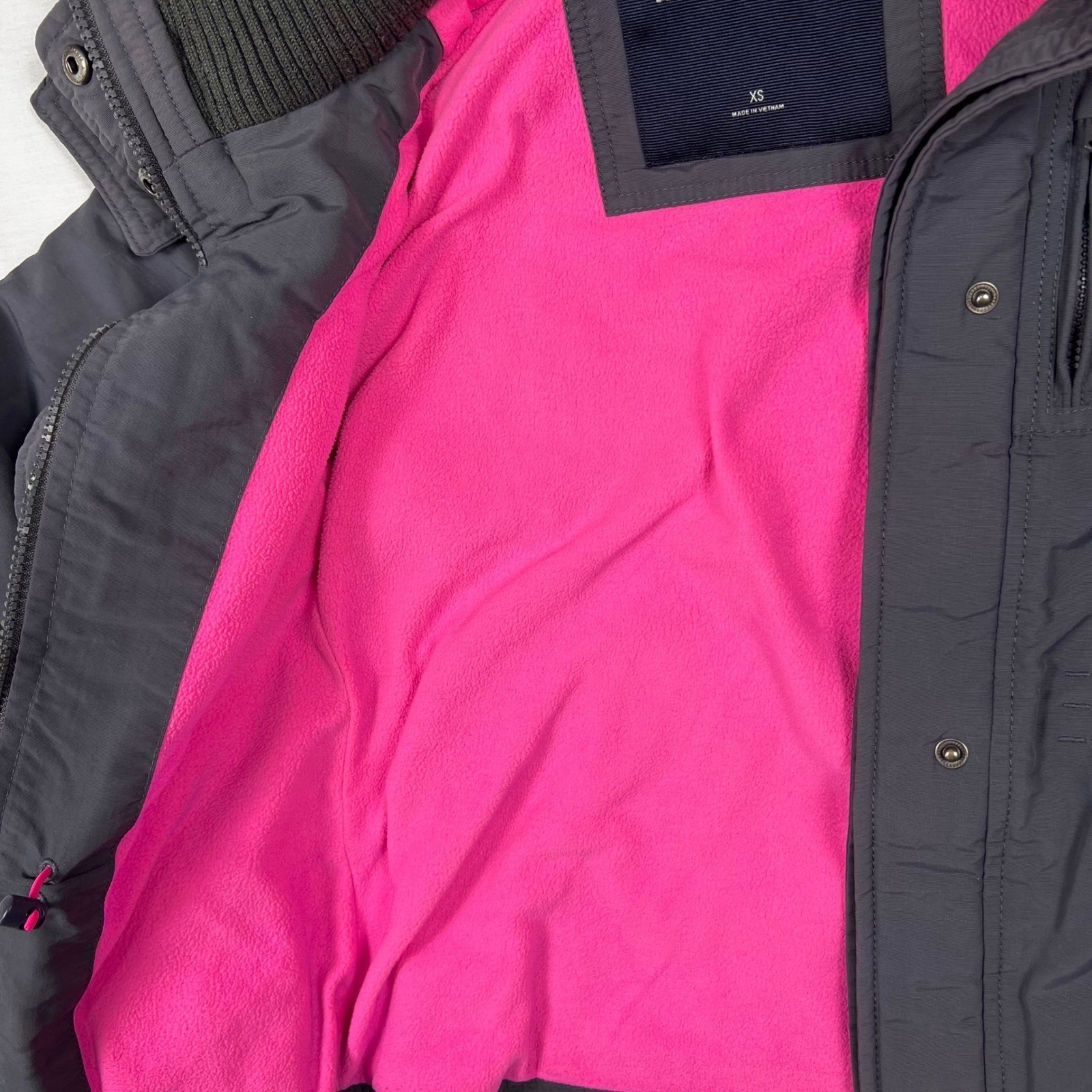 Abercrombie Coat Womens XS Grey Pink Bella Swan Twilight Hooded Fleece Jacket image 6