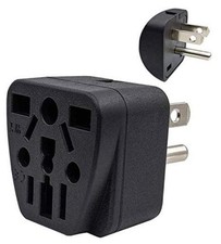 US Travel Plug Adapter EU/UK/AU/in/CN/JP/Asia/Italy/Brazil to USA Type B , 3
