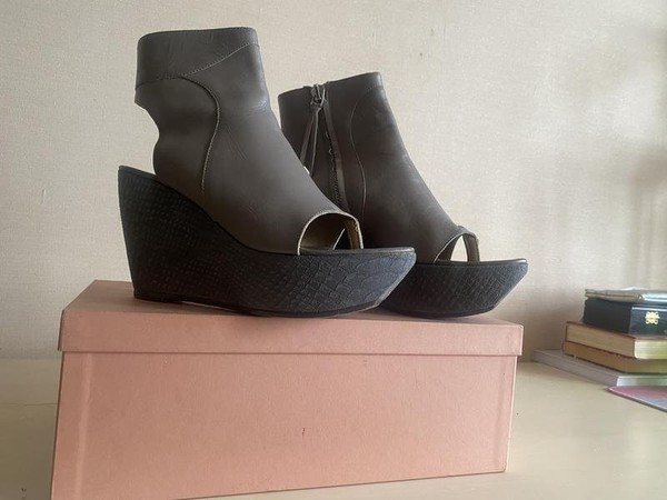 Damen Acne Studios Stiefeletten Grau Leder 40