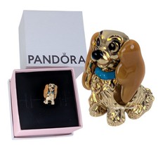 New 100%  Authentic PANDORA 14k G Disney Lady and the Tramp Dog Charm 764468C01