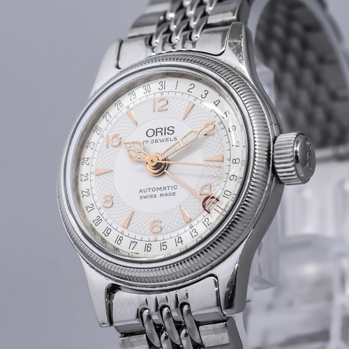 Vintage *NEAR MINT* ORIS Big Crown 7464 Automatic Pointer Date Silver 28mm Women