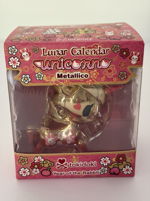 Tokidoki Lunar Calendar Unicorno Metallico Year of the Rabbit Gold Vinyl Figure