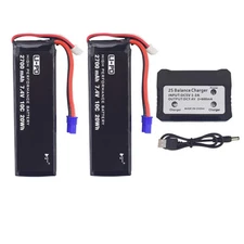 2x7.4v 2700mah 10c Lipo Battery Replacement With 2in1 Battery Charger For Hubsan