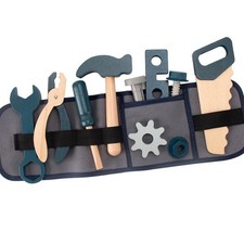 Cute Kids Wooden Pretend Play Tool Set Repairman Waist Bag Toy for Ages 3  6