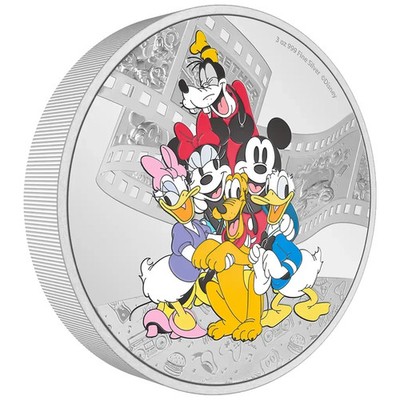 Silbermünze Disney  Mickey  & Friends Die sensationellen Sechs 2023 - 3 Oz PP