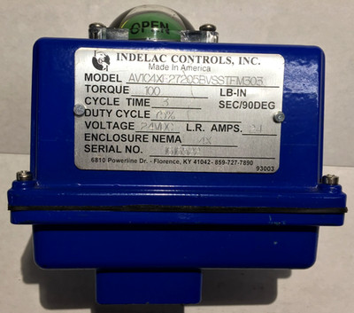 INDELAC CONTROL MODEL-AV1C4XE27205BVSSTFM303 NEMA 4X TORQUE 100 LB-IN 24VDC 2.4A