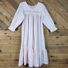 Vtg Victorias Secret Nightgown Women Size L Cottagecore Pink Cotton Lace SPOTS