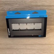 Legrand Adorne AWP4GMG4 4 Gang Wall Plate   Magnesium Finish New in Box