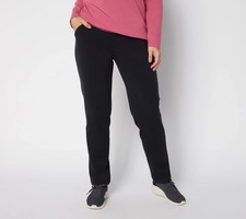 Denim  Co. Petite Duo Stretch Straight Leg Pants Black Petitw M A702028