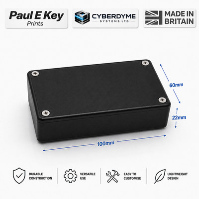 Elektronische Projektbox Schaltung schwarzes Gehäuse zum Selbermachen Werkzeug PLA Kunststoffgehäuse hergestellt in UK