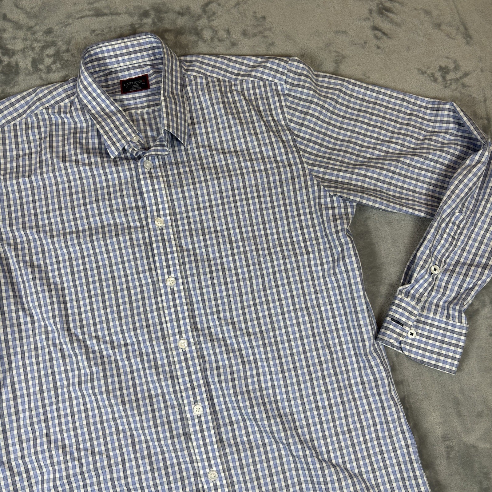 Untuckit Button Down Shirt Gingham Check Mens Lar… - image 1