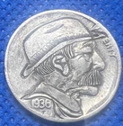 New Listing1936 Hobo Nickel carved Buffalo Nickel #671