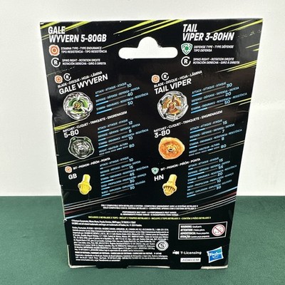 Hasbro Beyblade X 2 Pack - Wyvern Gale 5-80GB + Tail Viper 3-80HN