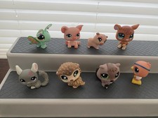 Littlest Pet Shop Lot Of 8-Cincilla, Kangaroo, Hedgehog, Beaver, Butterfly  
