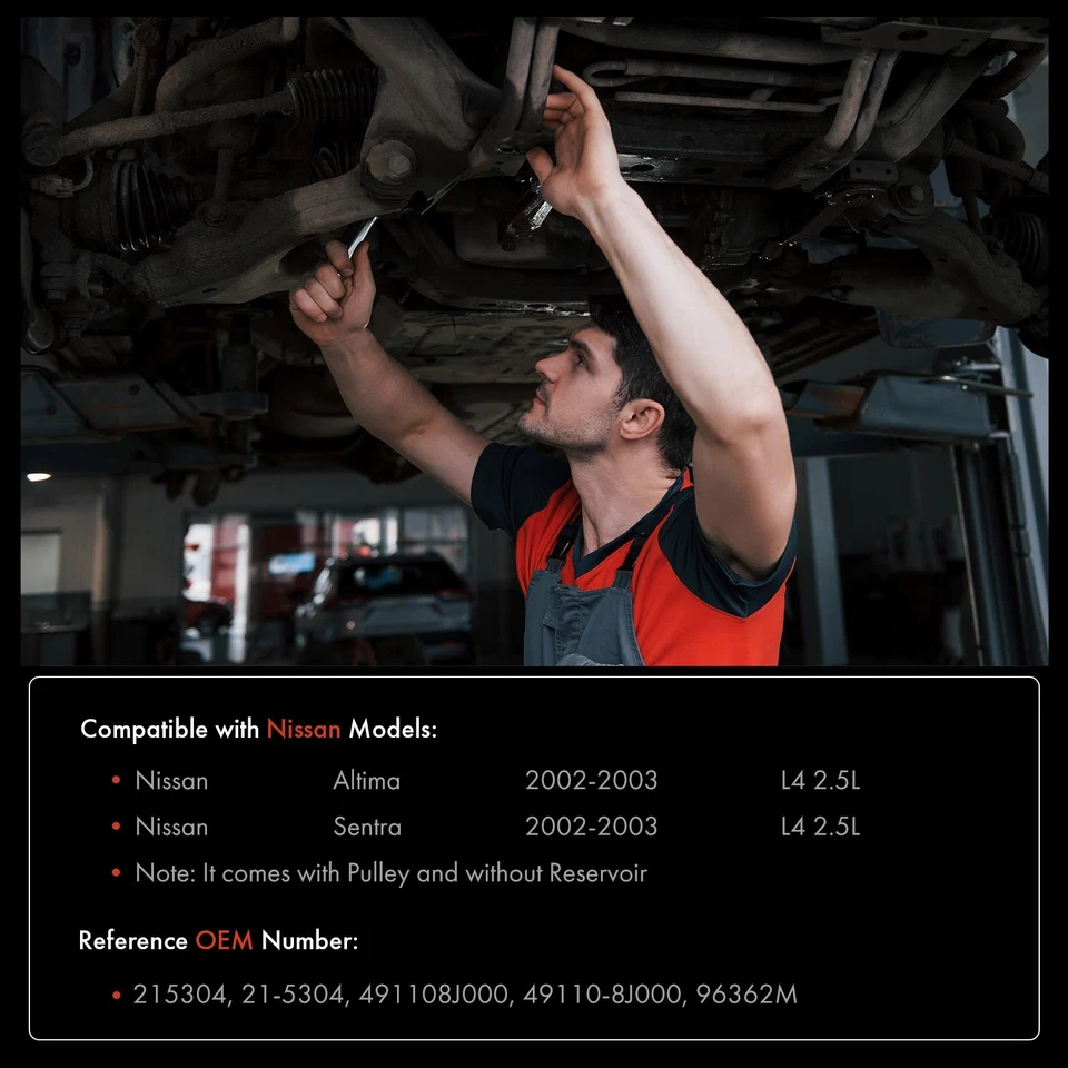 Power Steering Pump with Pulley for Nissan Altima Sentra 2002-2003 L4 2.5L DOHC - Image 2 of 4