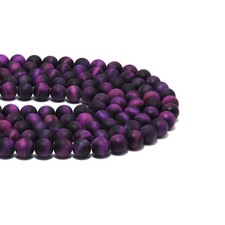 High Quality Purple Tiger Eye Matt Round Smooth Beads, 8mm/10mm/12mm, Sku UA303