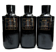 NEW 3 BATH  BODY WORKS NOIR MEN'S 3-IN-1 HAIR, FACE  BODY WASH 10 FL OZ ALOE