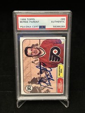 Bernie Parent HOF Signed 1968-69 Topps #89 Flyers Rookie RC PSA/DNA