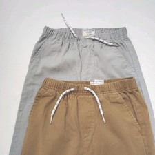 Set Of Free Planet Boys Drawstring Pants Elastic Waist Woven Gray  Brown Sz 7
