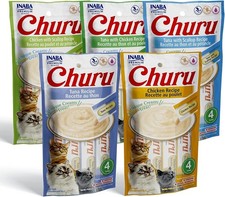 INABA Churu Cat Treats, Grain-Free-Lickable-Squeezable Creamy Pur e Cat Tre 