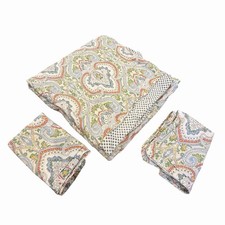 Ralph Lauren Standard Full Queen Set Duvet Cover Shams Paisley Floral Cotton
