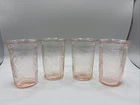 vintage pink depression glass 3 1/2in Tall, American Sweetheart Pink” Set Of 4