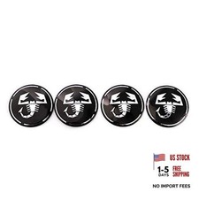 Xdg 4x 2.2 Wheel Hub Caps Centre Cover For Abarth Scorpion Logo Circular Arc
