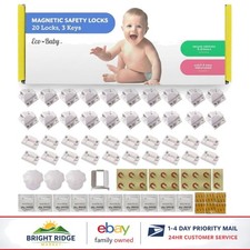 Child Safety Magnetic Locks for Cabinets 20 Pack with Keys and Easy Installation