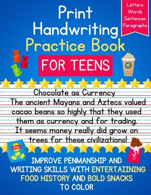 Print Handwriting Practice Book for Teens: Improve Penmanship and Writing Skills