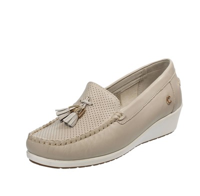 Cinzia Soft Mocassini In Pelle Con Nappine Grigio - Taglia 37 [23cm] Scarpe