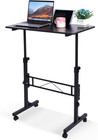Standing Desk Adjustable Height, Mobile Stand up Desks with Wheels - Small Desk