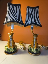 Vtg Ceramic Hand Painted Tigers, 1970's, Made By CIF Faiancas In Portlegal,Rare
