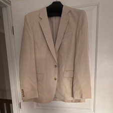 J.CREW Thompson Men's Beige Suit Jacket 44R Double-Vented Notch Lapel