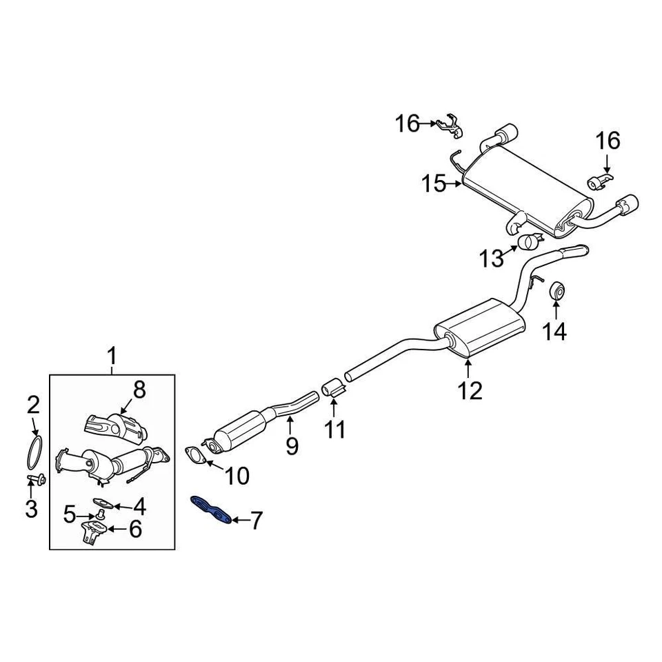 For Ford Focus 2013-2018 Ford BV6Z5K291A Rear Catalytic Converter Bracket Foto 3 de 4