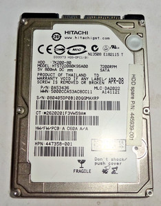HITACHI *** HTS722080K9SA00*** 80 GB SATA HDD Notebook 2,5 Zoll #NFP1446