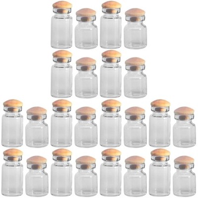 24 Pcs Mini Glass Bottle 1:12 Scale Glass Jars Model with Cork Dollhouse Stor...