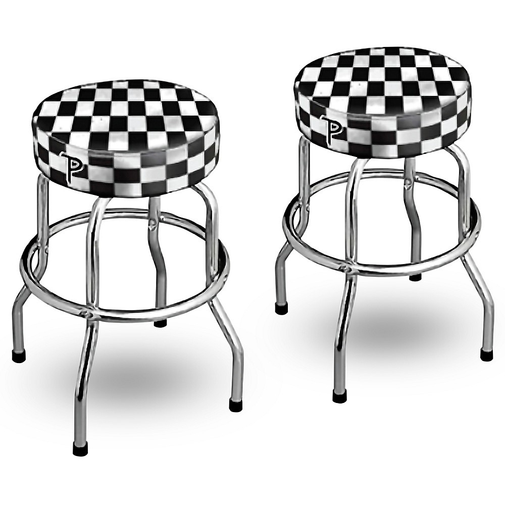 Perri's Perri's 24'' Black and White Checkered Bar Stool 2-Pack