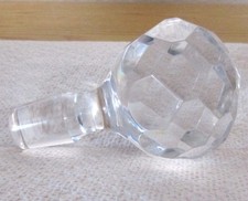 Large 4" Heavy Crystal Glass Faceted Bottle Decanter Stopper