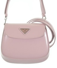 Prada Cleo Brushed Leather Shoulder Bag Pink Silver‑Tone Hardware Authentic